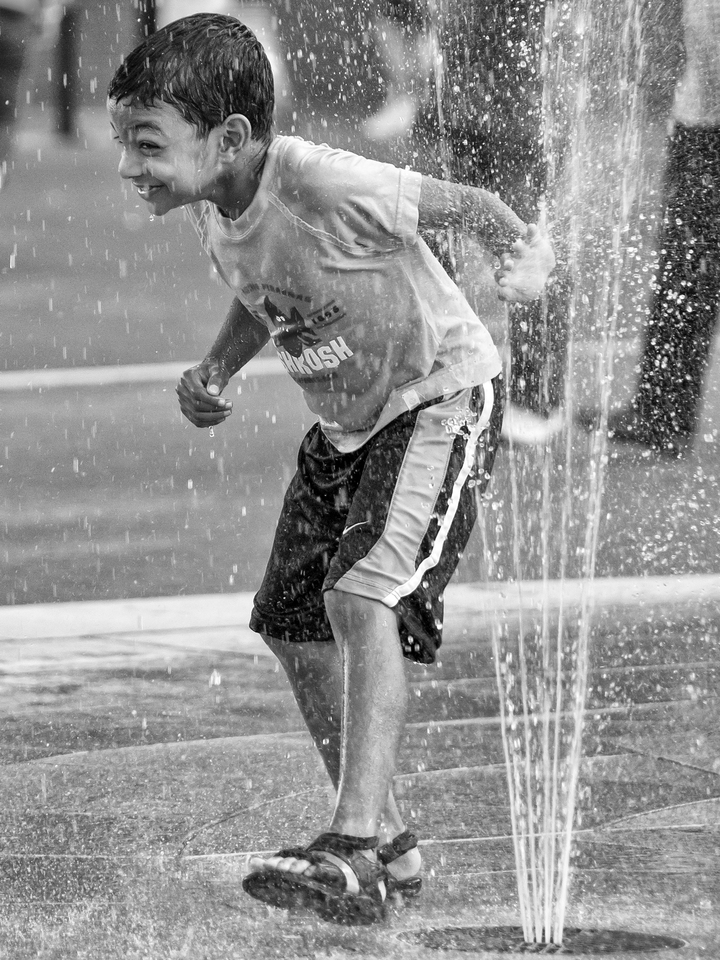 Boy in Boston Fountain