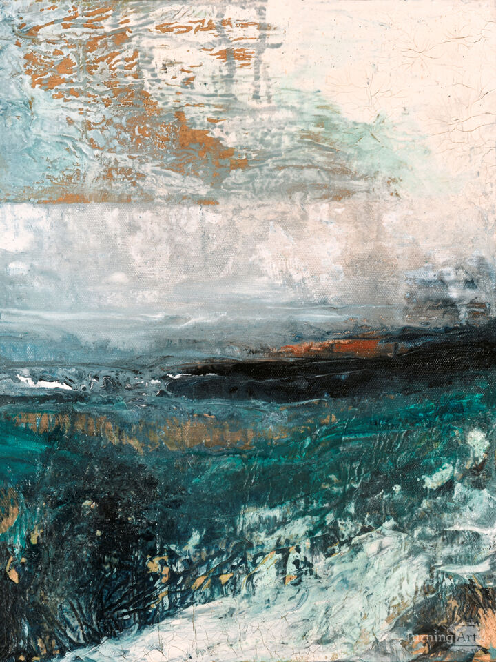COASTAL LANDSCAPE STUDY 2B ABSTRACT SEASCAPE PAINTING