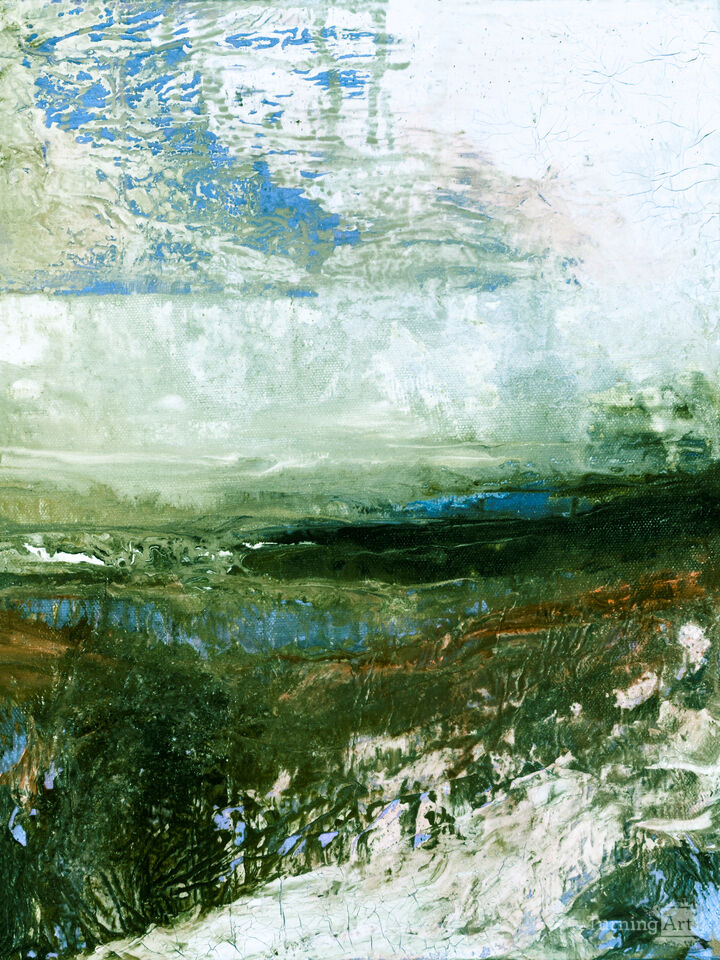 COASTAL LANDSCAPE STUDY 2D ABSTRACT SEASCAPE PAINTING