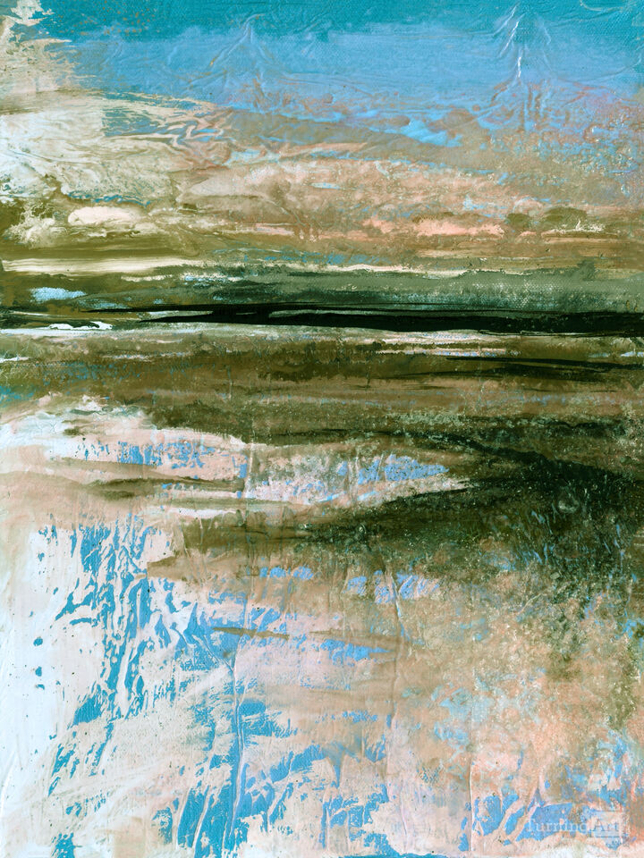 COASTAL LANDSCAPE STUDY 3D ABSTRACT SEASCAPE PAINTING