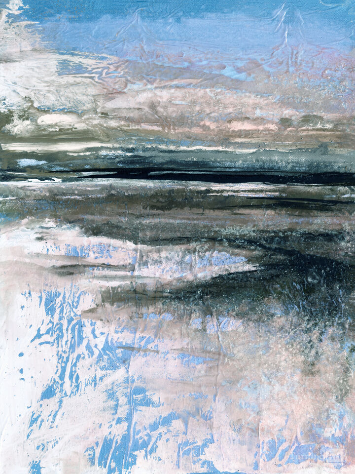 COASTAL LANDSCAPE STUDY 3E ABSTRACT SEASCAPE PAINTING