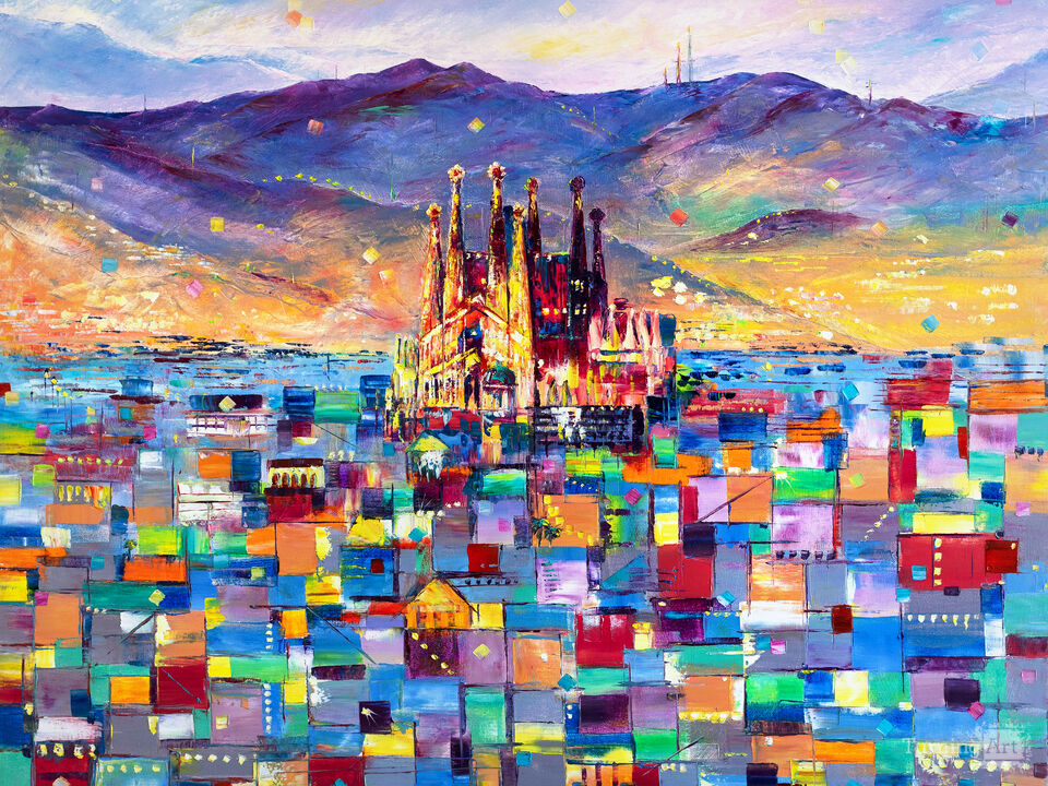 Charming Sunset Over Barcelona.