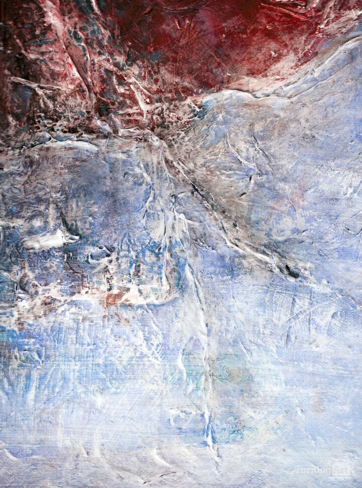 PASSAGE 1 RED BLUE ABSTRACT LANDSCAPE PAINTING (SERIES)