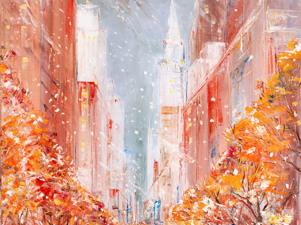 Snowfall In New York City.