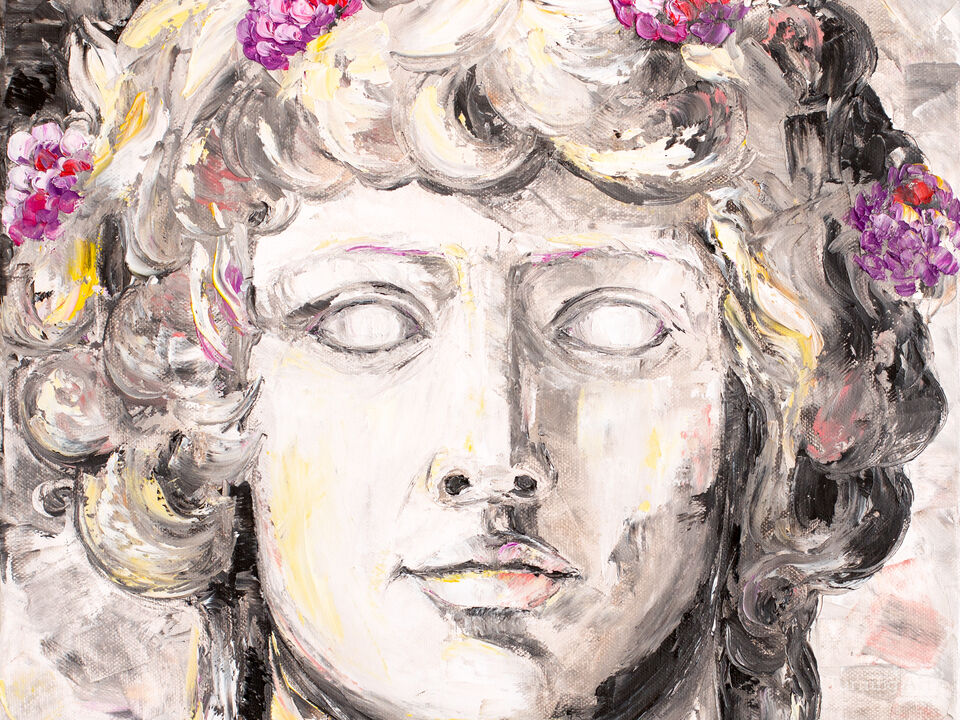 Dionysus Black and White Portrait.