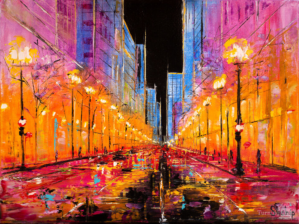 Chicago. Streetlights.