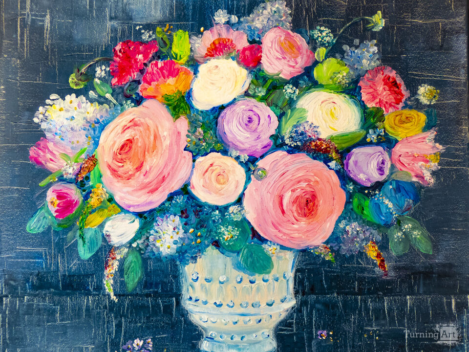 Bouquet of flowers in a vase.