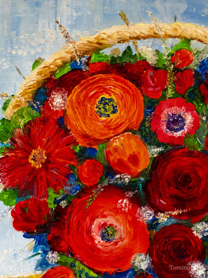 Flowers in a basket.