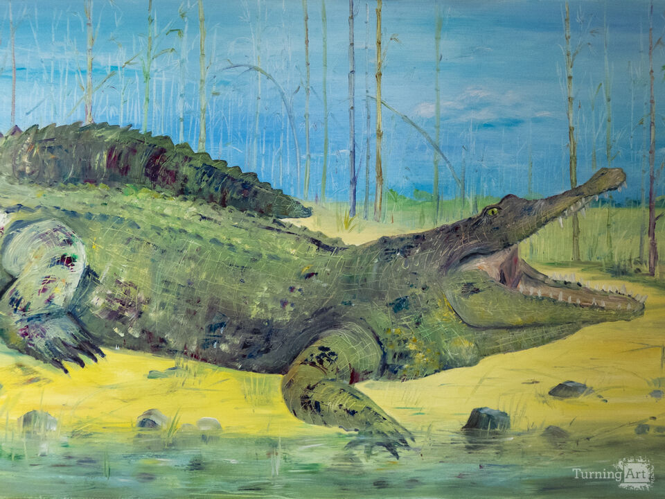 Green crocodile.
