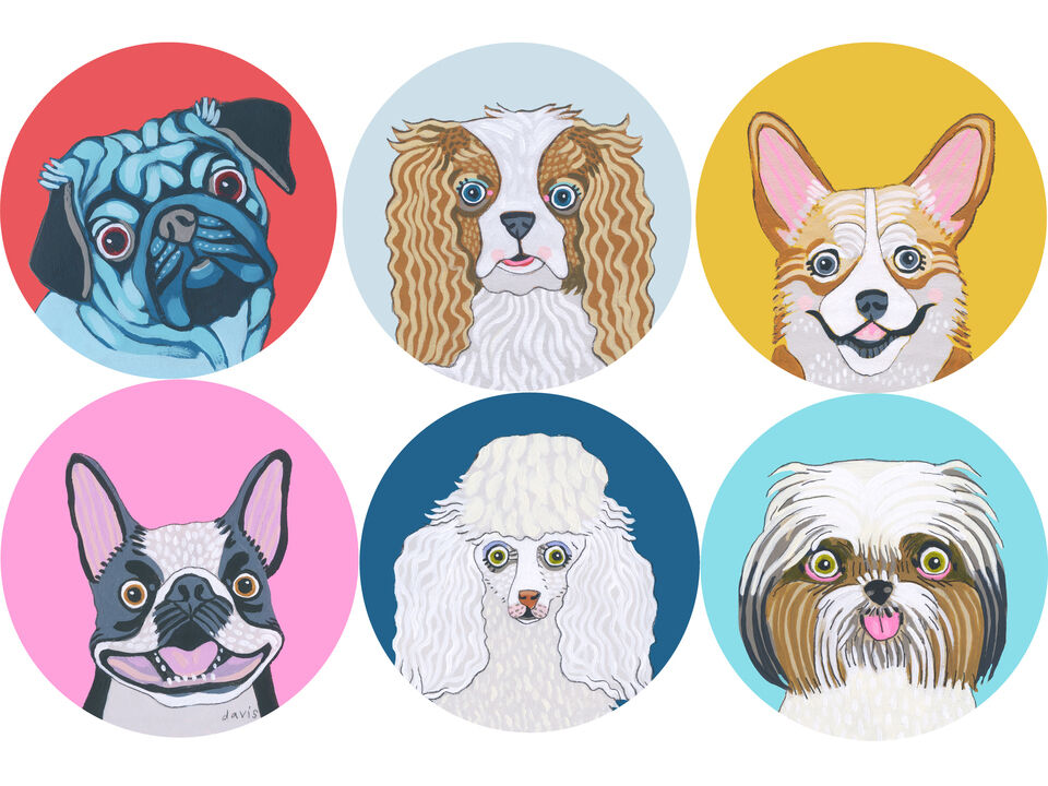 20 Dog Breed paintings