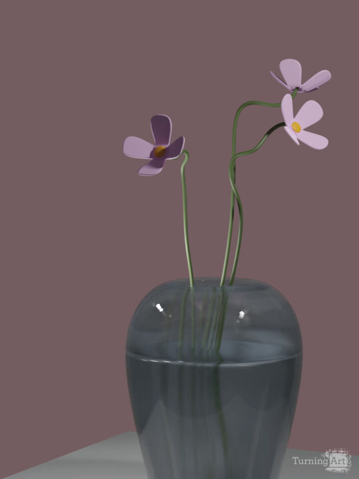 Flowers in Vase - Mauve Edition