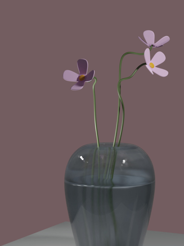 Flowers in Vase - Mauve Edition