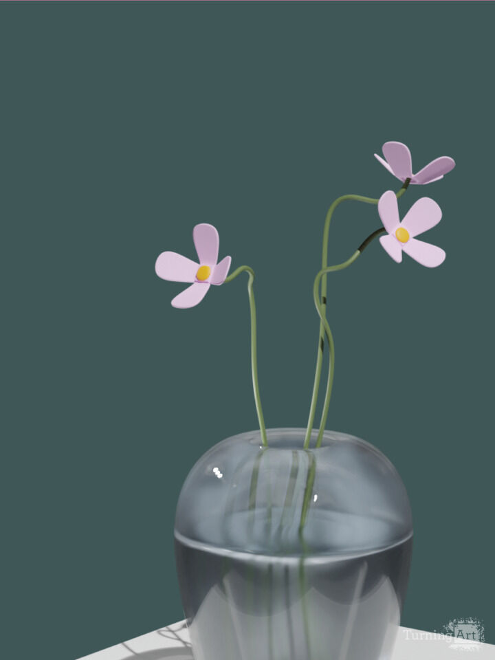 Flowers in Vase - Green Edition