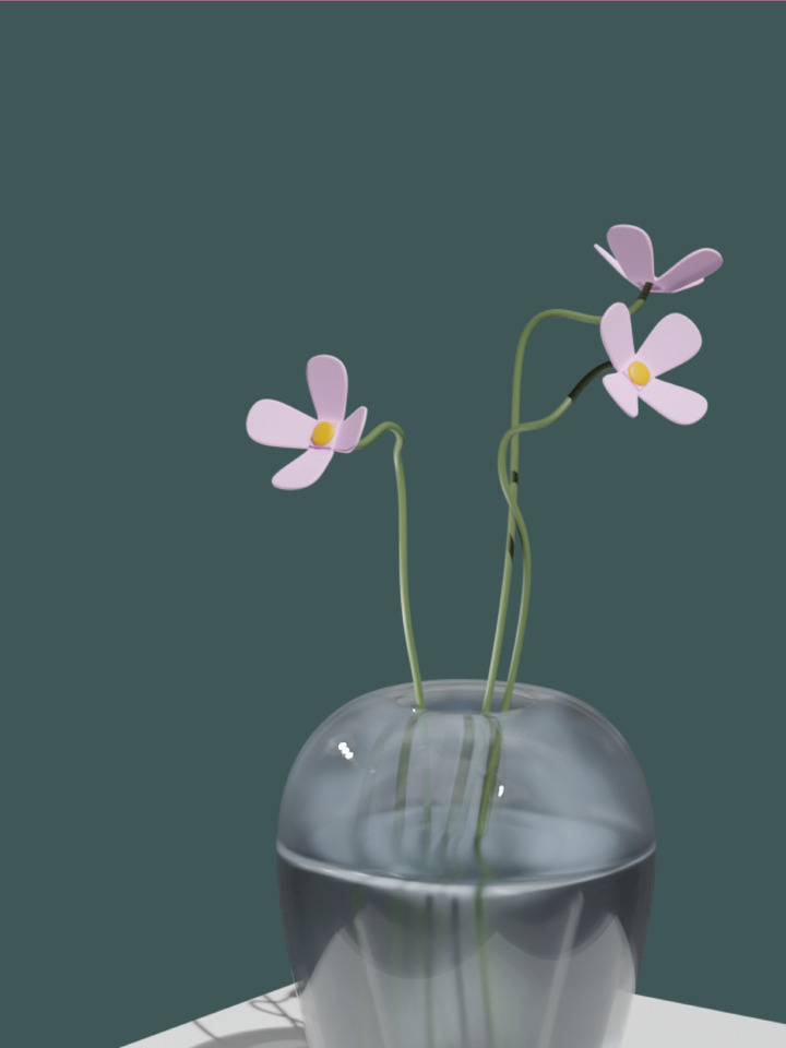 Flowers in Vase - Green Edition