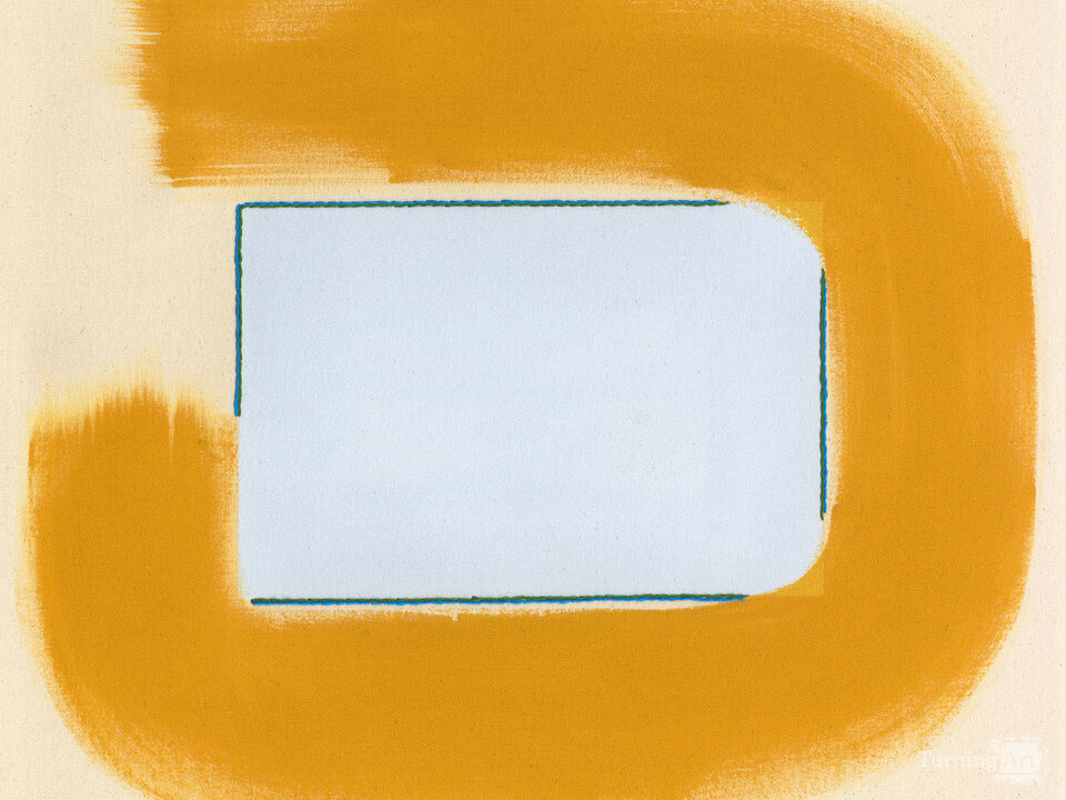 Calm/Gold Lion Loop, Blue and Gold Abstract