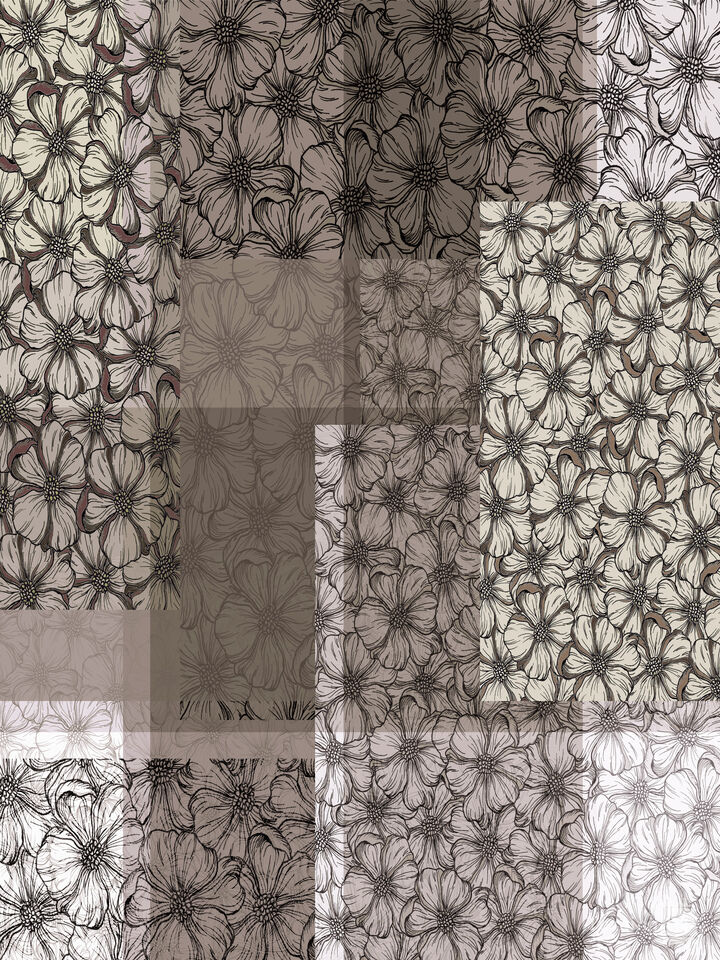 PATCHWORK GARDEN 6 FLORAL ILLUSTRATION GEOMETRIC ABSTRACT