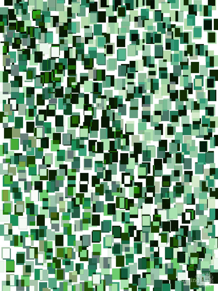 CITY SQUARES 4 GREEN GEOMETRIC ABSTRACT PATTERN