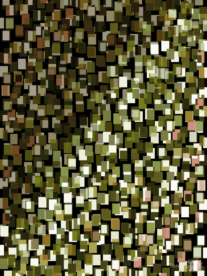 RAINBOW BLOCKS 7 OLIVE GREEN GEOMETRIC ABSTRACT PATTERN