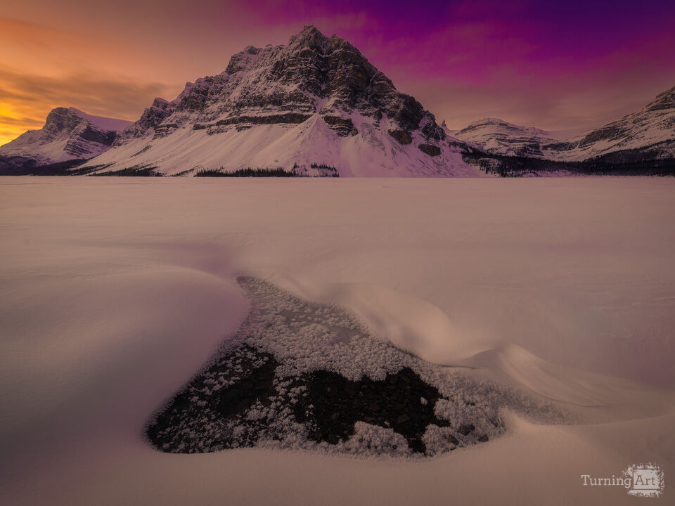 Sunrise from Bow Lake, Canadian Rockies