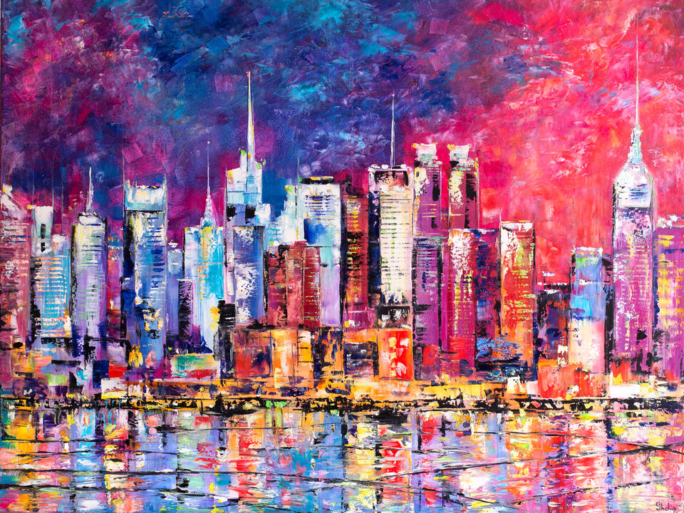 Vivid Skyline Over Hudson 