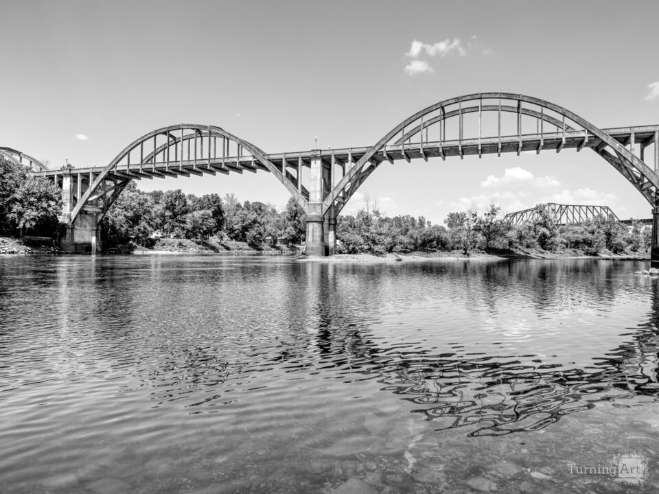 Arched Cotter Bridge Arkansas Grayscale
