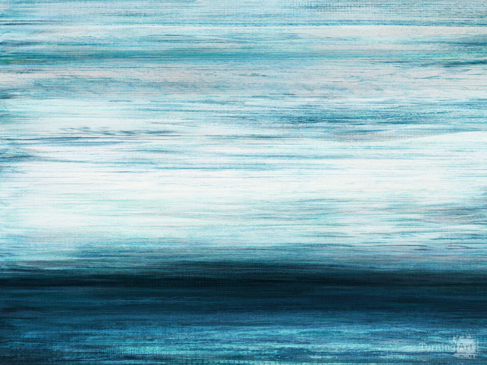 MUMBLED TRUTHS 5 TURQUOISE TEAL MINIMALIST LANDSCAPE PAINTING