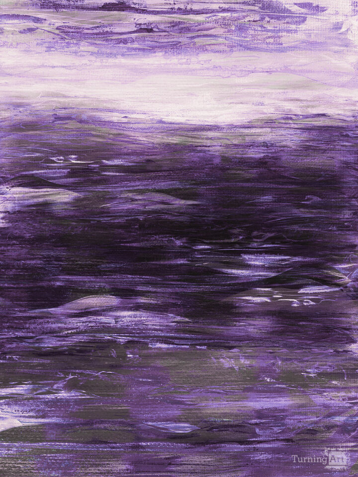 THE CATCH 4 VIOLET PURPLE OCEAN WAVES LANDSCAPE PAINTING