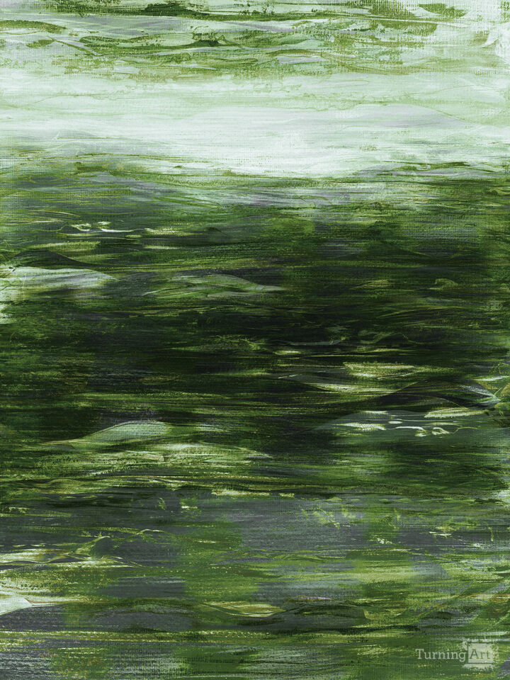 THE CATCH 7 FOREST GREEN WAVES LANDSCAPE PAINTING