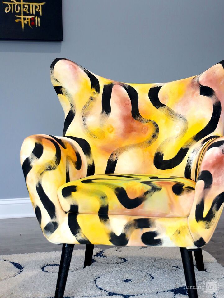 Swirl Accent Chair, Lounge Hand crafted Upholstery