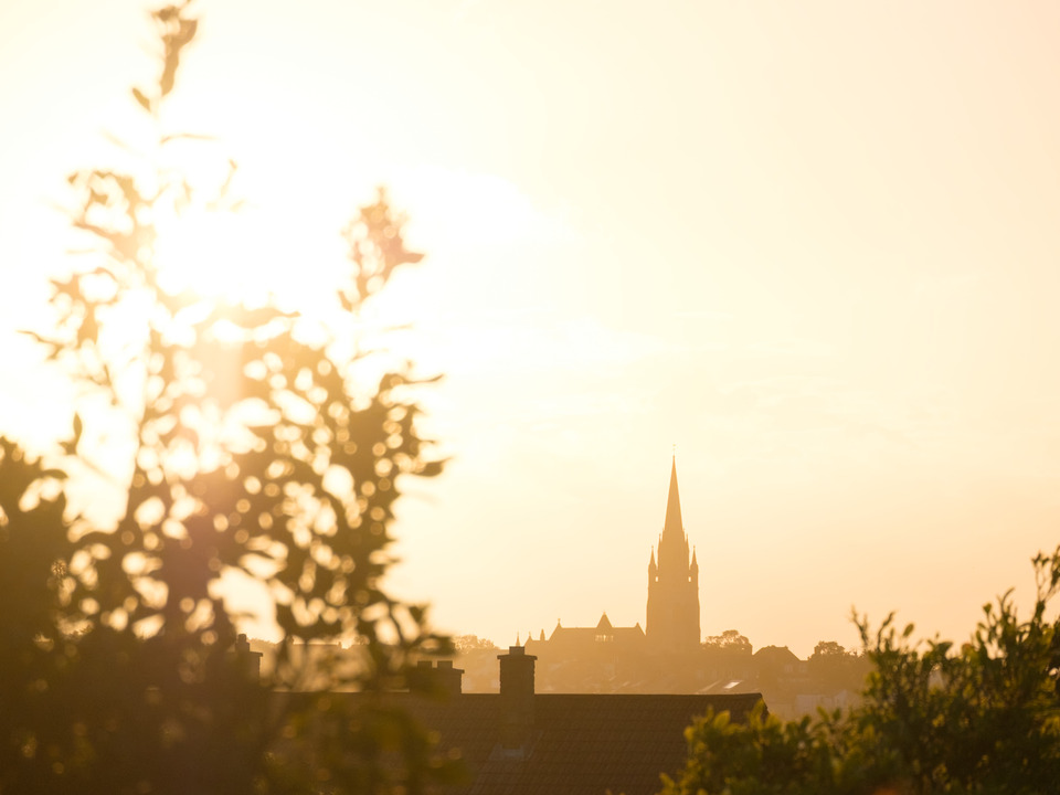Sunset church