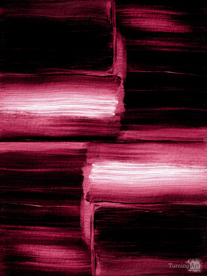 TIED UP 3 MAGENTA PINK BLACK ABSTRACT BRUSHSTROKES PAINTING