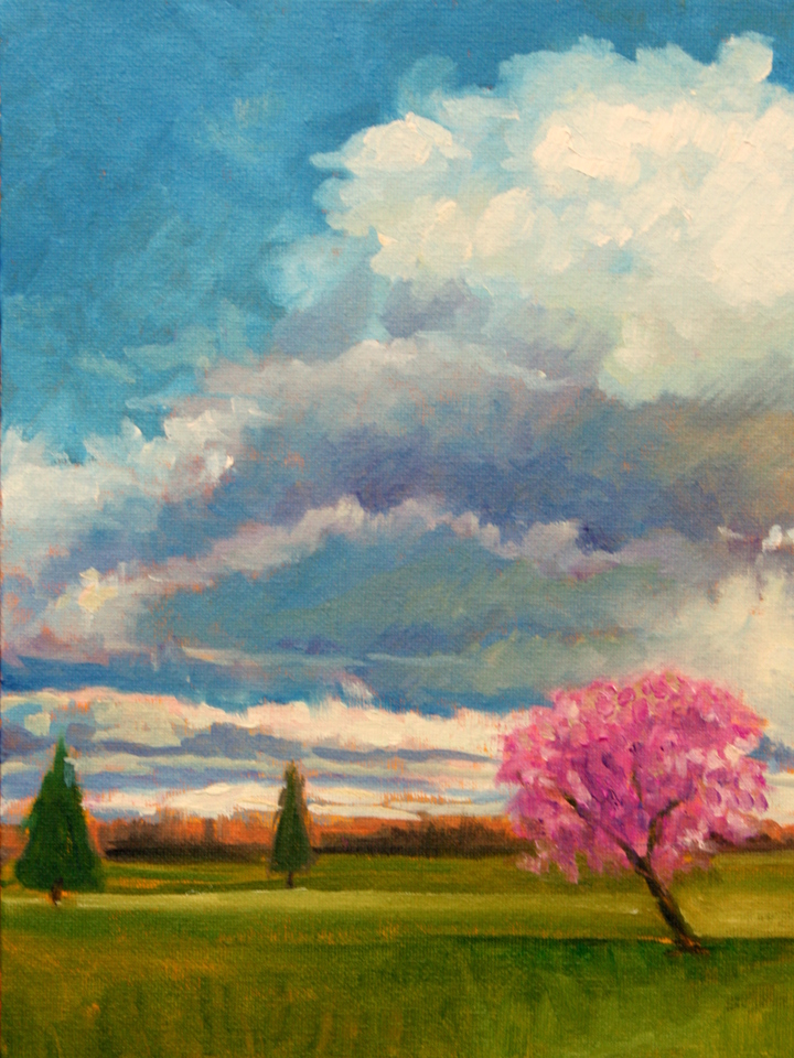 Clouds and a cherry tree