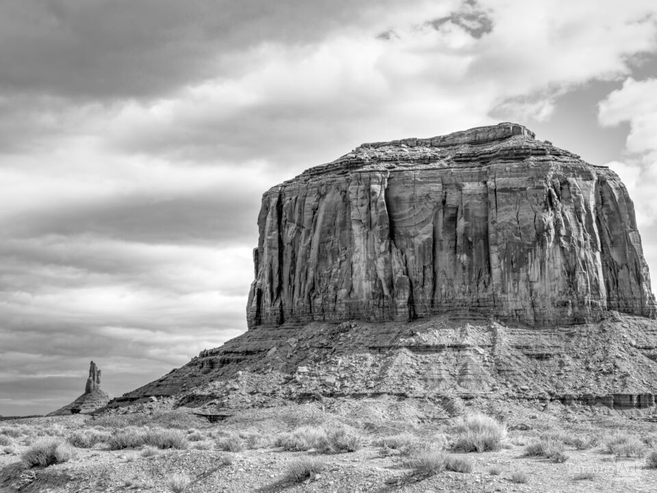 Monument Valleys Merrick Butte Grayscale