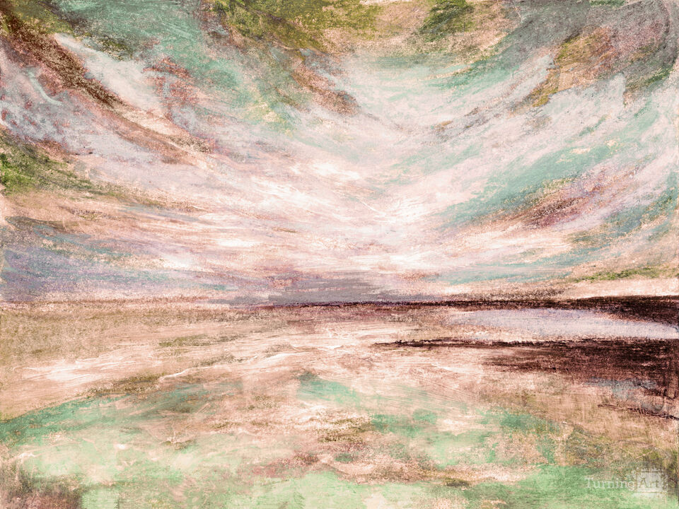 WINDSWEPT 3 MUTED - ABSTRACT SKY COASTAL SEASCAPE PAINTING