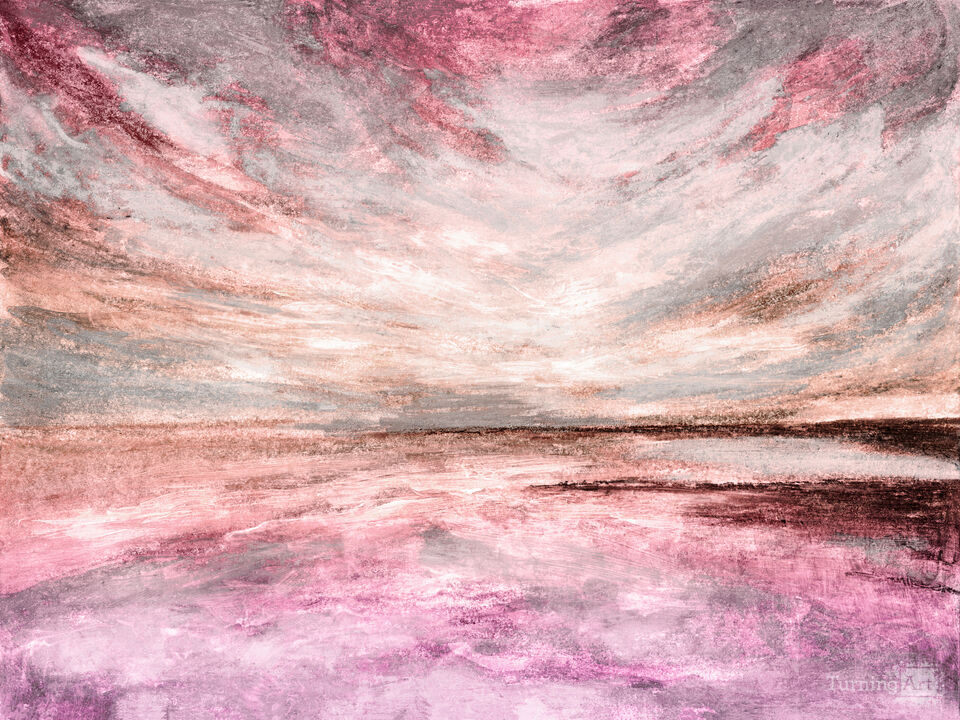 WINDSWEPT 6 MUTED - ABSTRACT SKY COASTAL SEASCAPE PAINTING