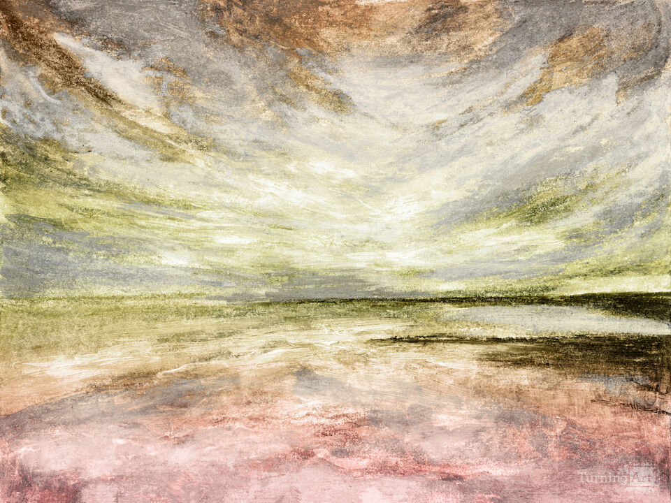 WINDSWEPT 8 MUTED - ABSTRACT SKY COASTAL SEASCAPE PAINTING
