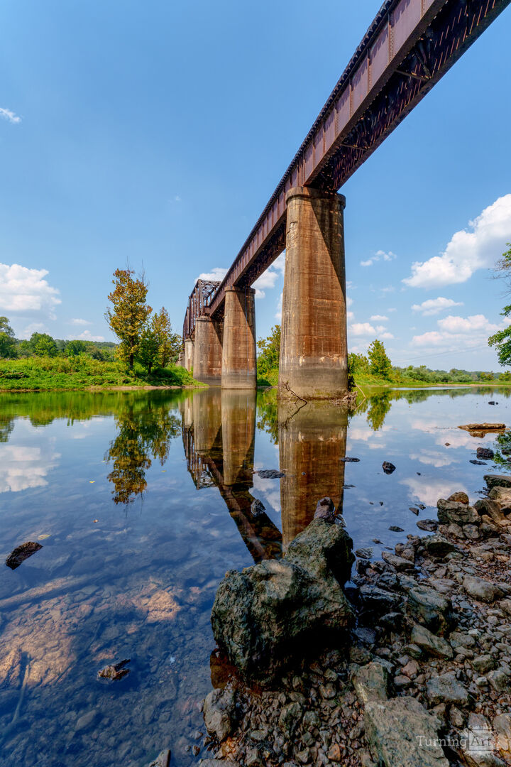 Railroad Bridge Reflections of Time Vertical