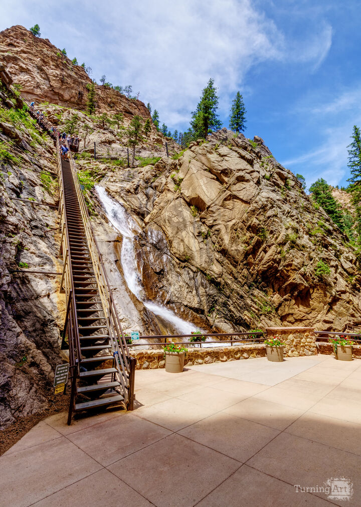 Looking Up Seven Falls Stairs Vertical