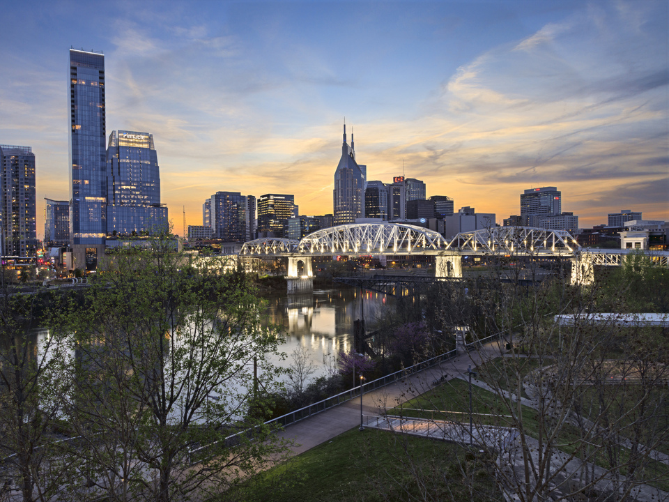 Downtown Nashville at Sunset