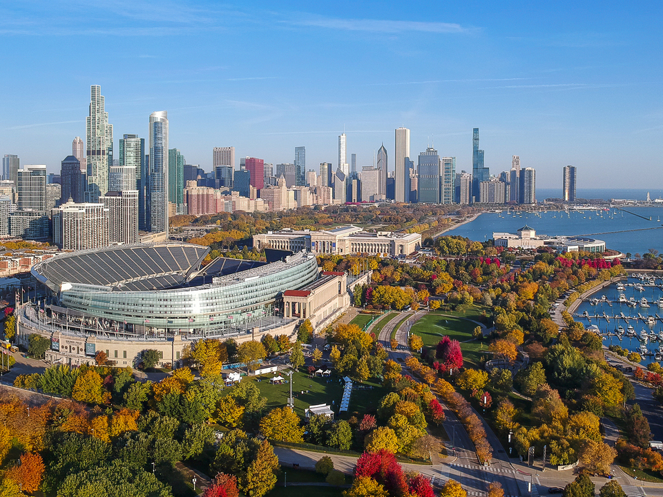 Soldier Field Autumn Aerial