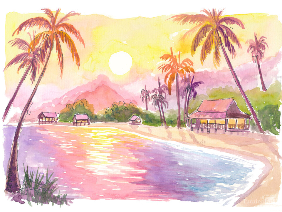 Tranquil Bintan Island Beach Huts by the Shore