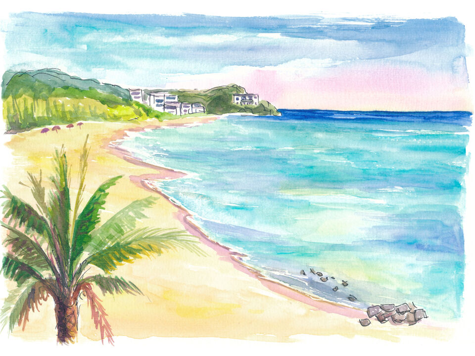 Ffryes Beach Escapa An Antigua Paradise in Watercolor