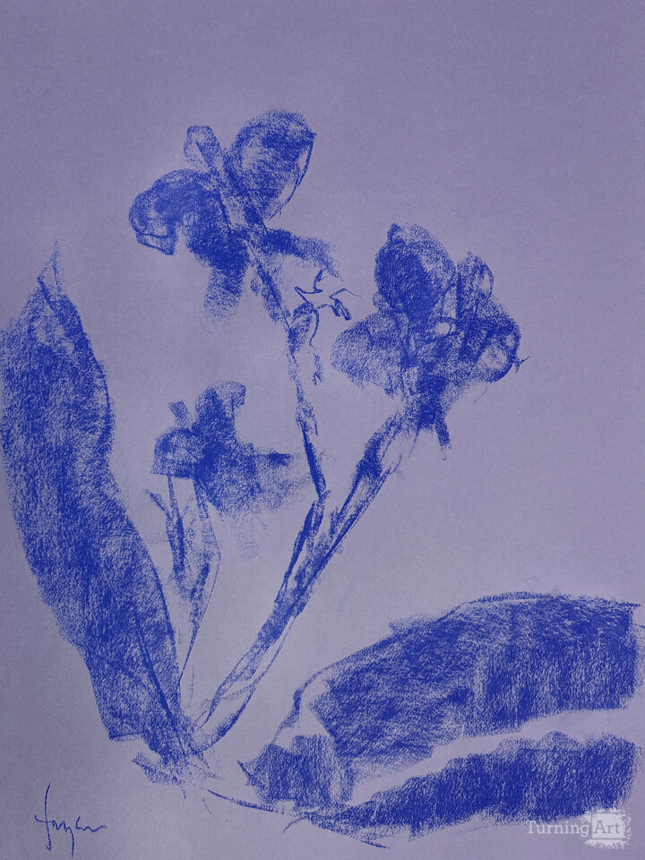 Orchid Sisters I Blue