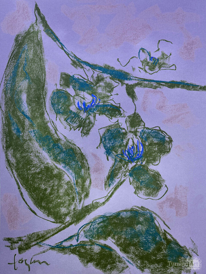 Orchid Sisters III Blue