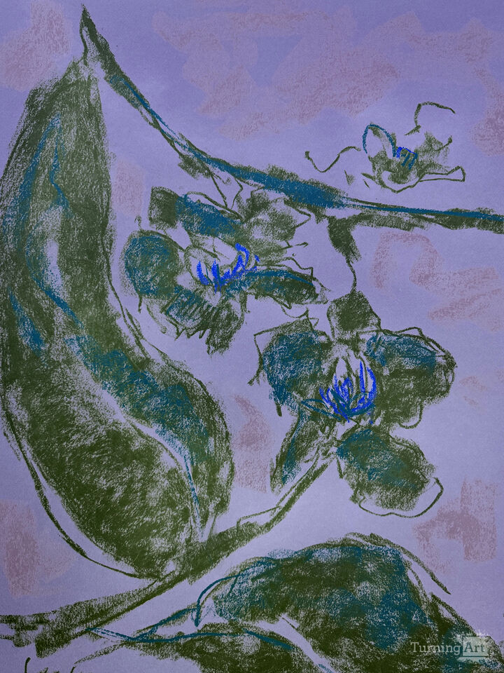 Orchid Sisters III Blue