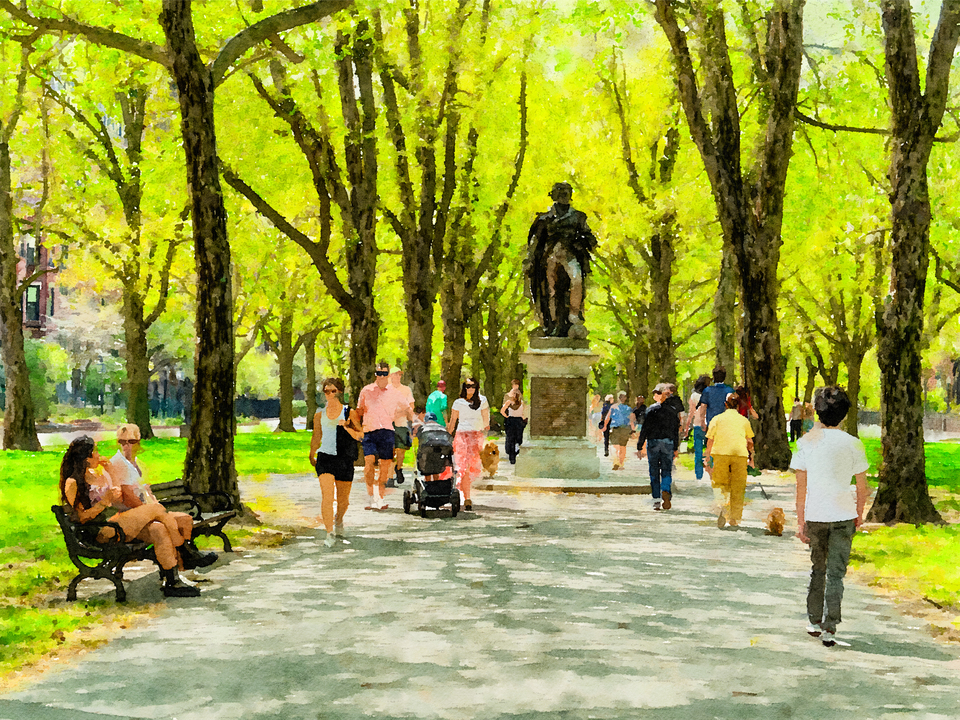 Spring Promenade on the Commonwealth Avenue Mall