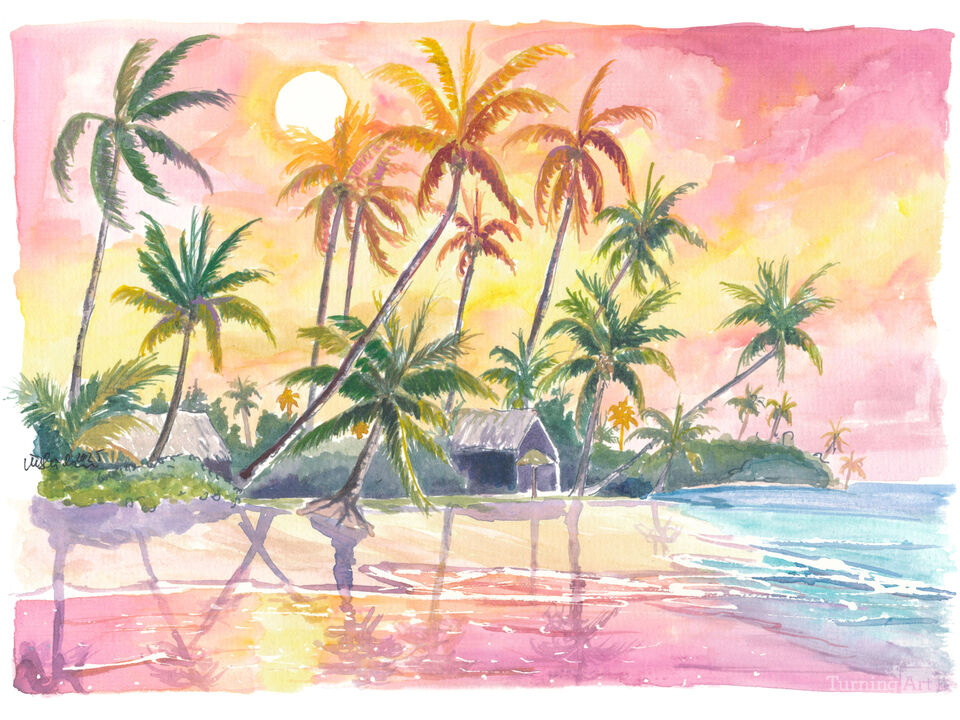 French Polynesia Beach Sunset Dreams in Moorea