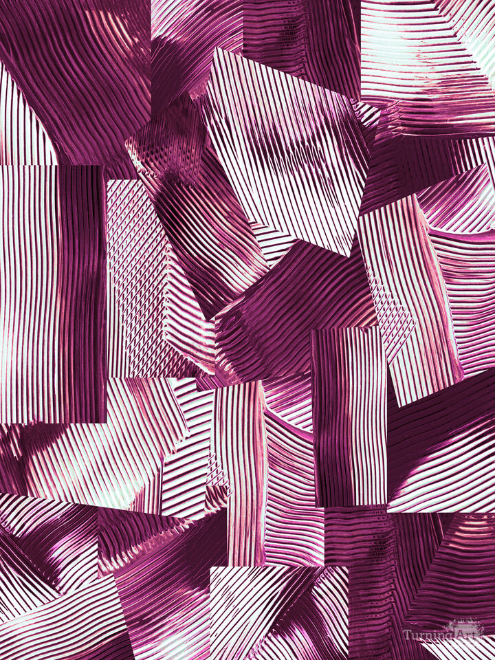 FLOW & FLUX 3 DEEP PLUM, COLORFUL ABSTRACT BRUSHSTROKES PAINTING