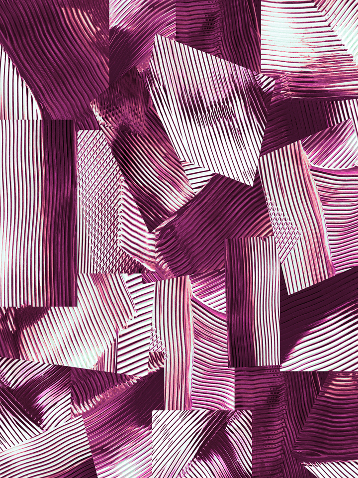 FLOW & FLUX 3 DEEP PLUM, COLORFUL ABSTRACT BRUSHSTROKES PAINTING