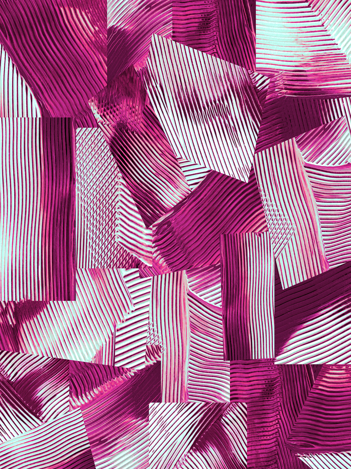 FLOW & FLUX 4 MAGENTA PINK, COLORFUL ABSTRACT BRUSHSTROKES PAINTING